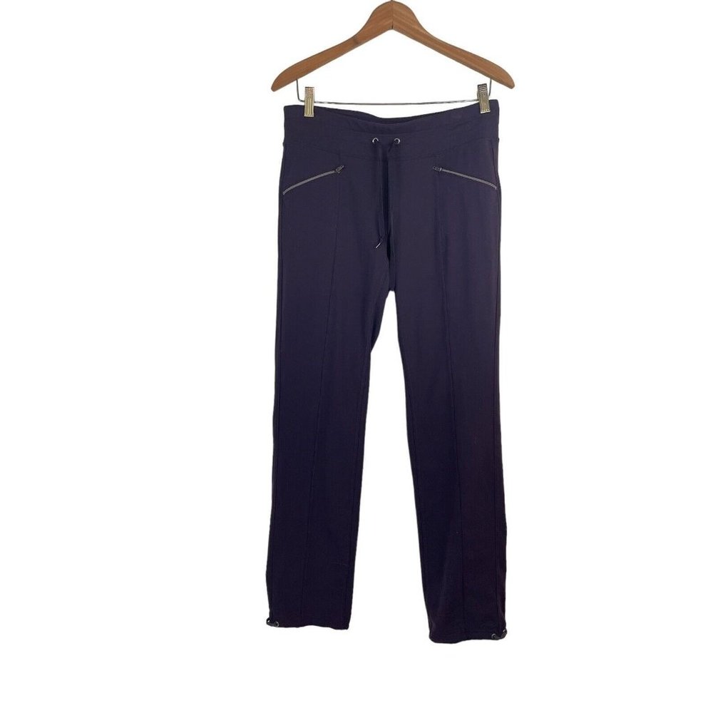 Athleta Hiking Pants Purple Stretch Zip Pockets Drawstring Waist Size Small
